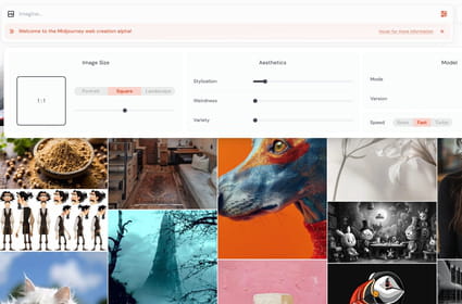 Midjourney alpha sur le web : enfin une interface fonctionnelle