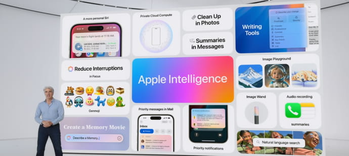 Apple Intelligence, ChatGPT, iOS 18... Toutes les nouveaut&eacute;s IA de la WWDC d'Apple